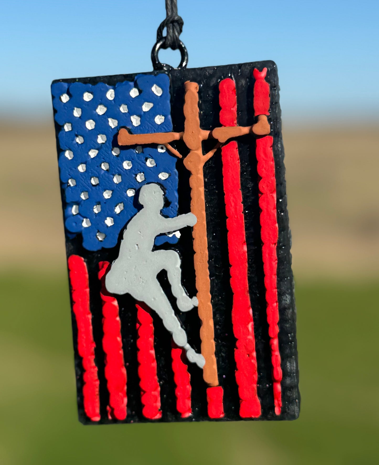Lineman on American Flag