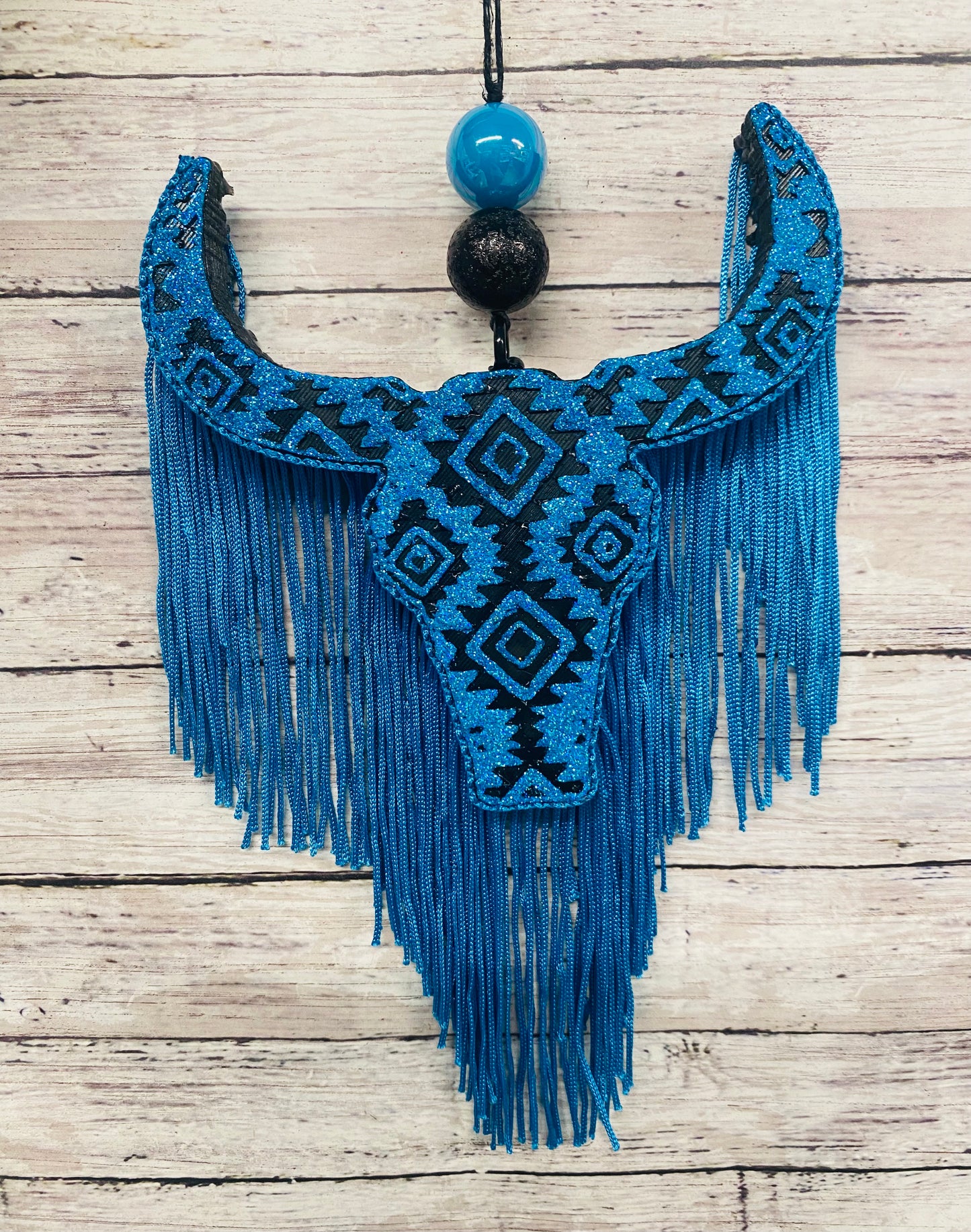 Aztec Bull Skull with Aztec Design (medium size)
