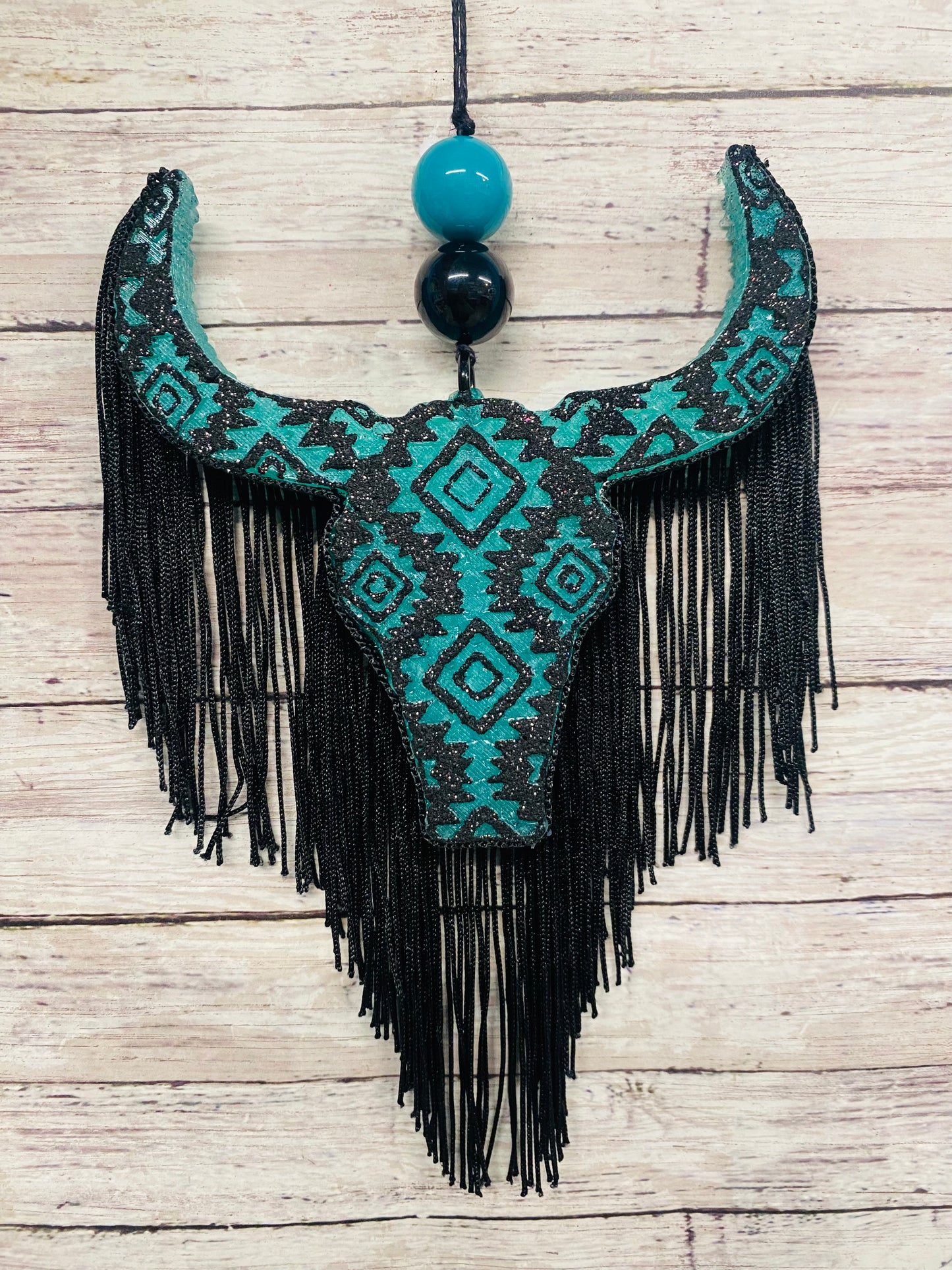Aztec Bull Skull with Aztec Design (medium size)