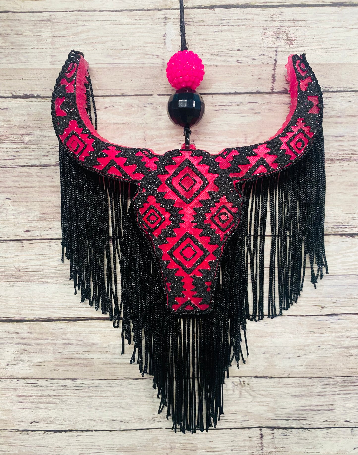 Aztec Bull Skull with Aztec Design (medium size)