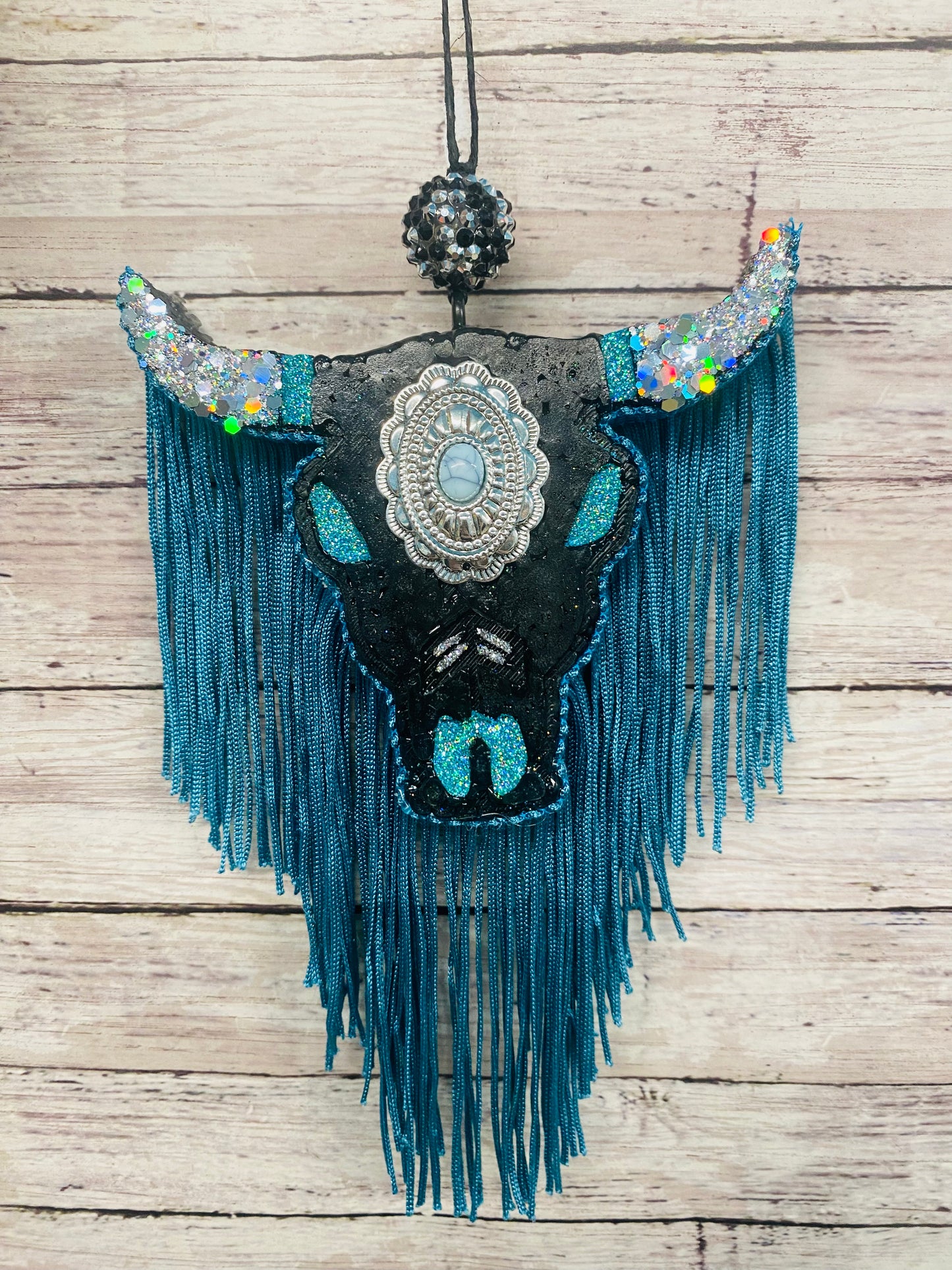 Aztec Bull Skull with Concho- Medium Sized