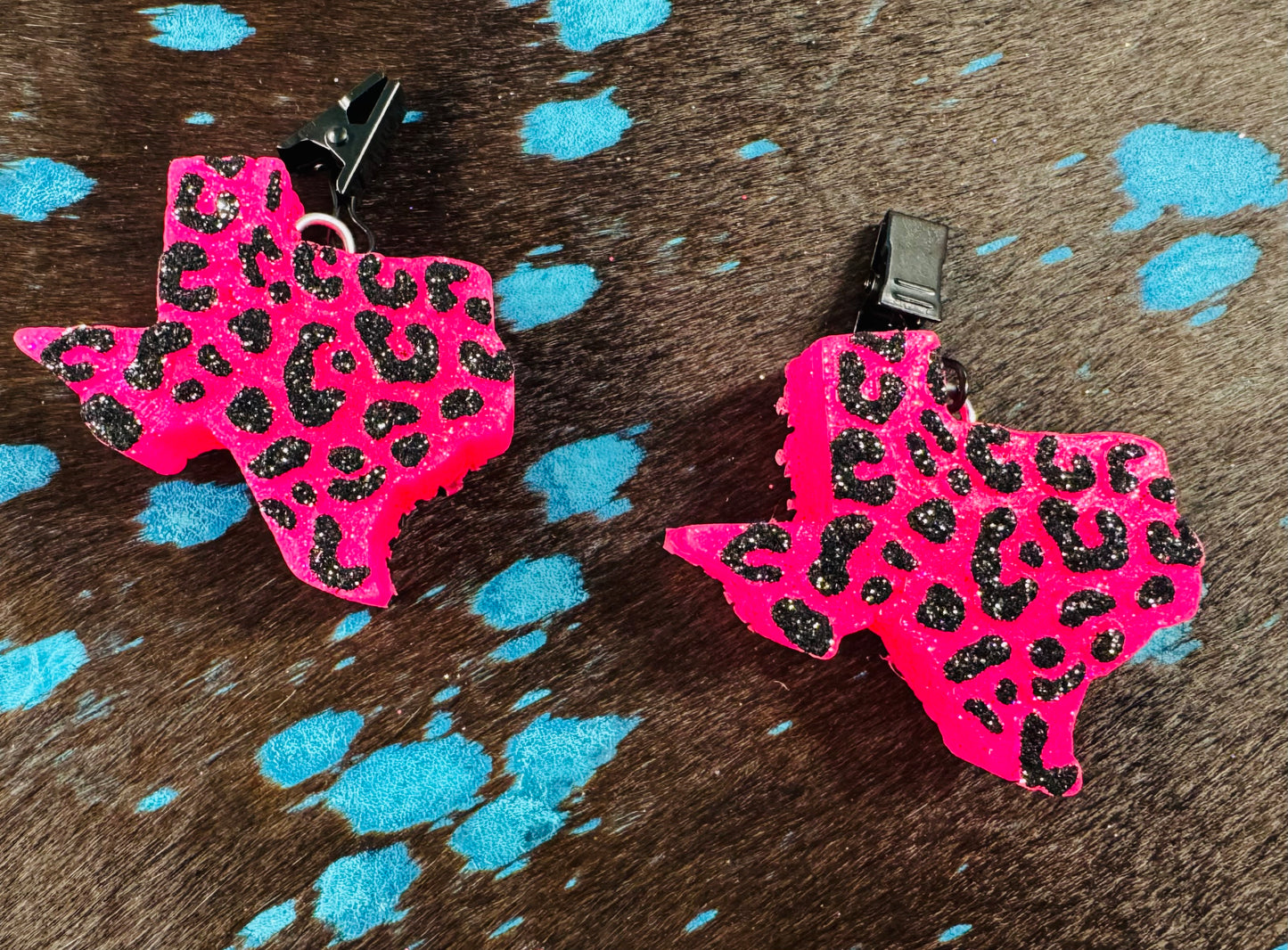 Texas Vent Clip Cheetah Print- Set of 2