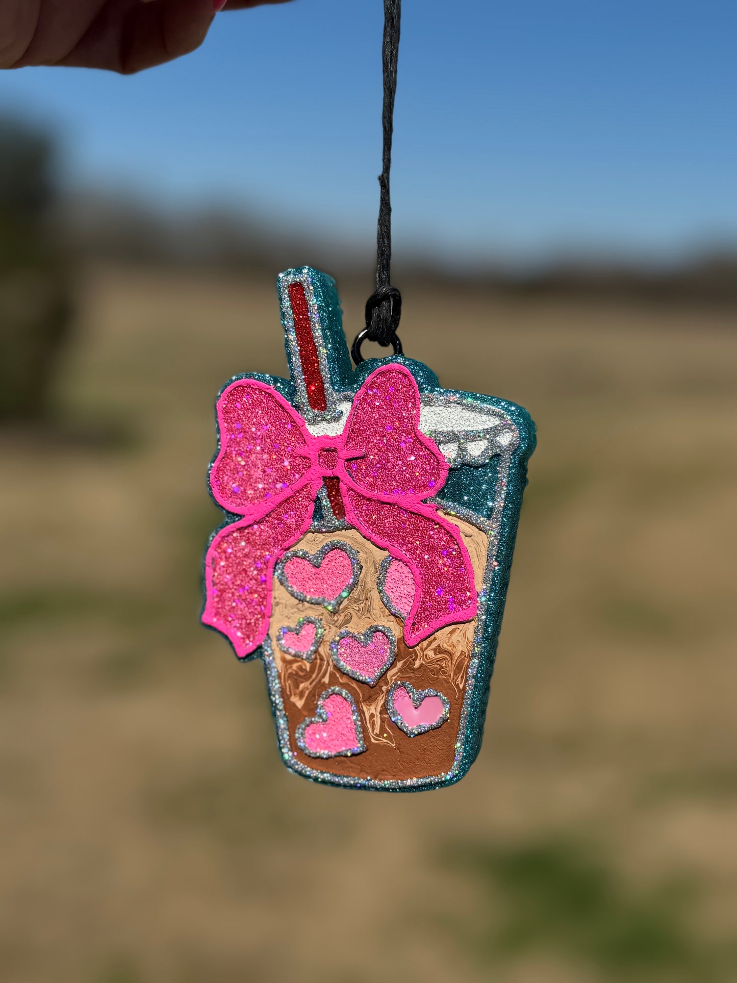 Iced Coffee Cup with Hearts