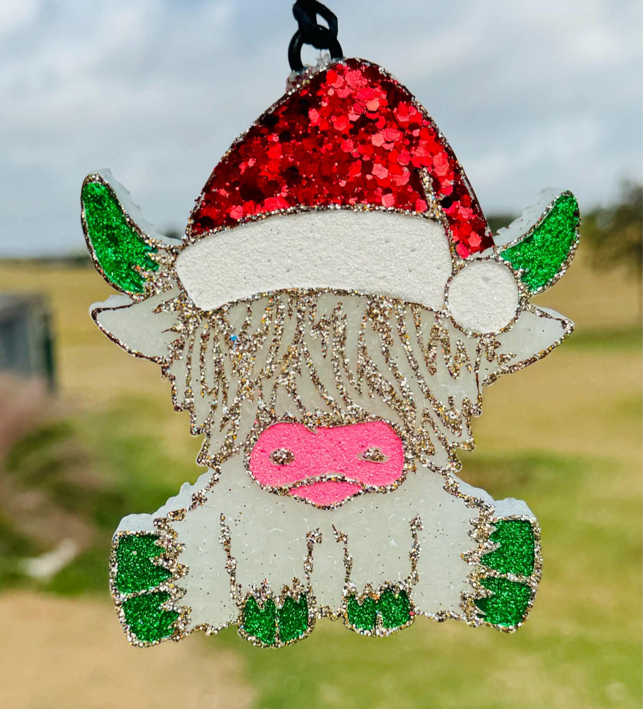 Highland with Santa Hat