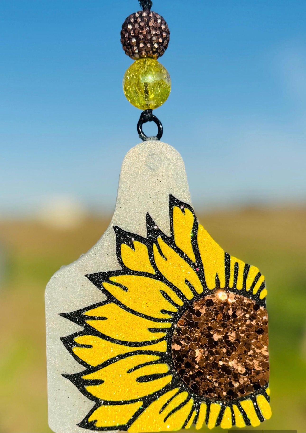 Cow Ear Tag- Sunflower
