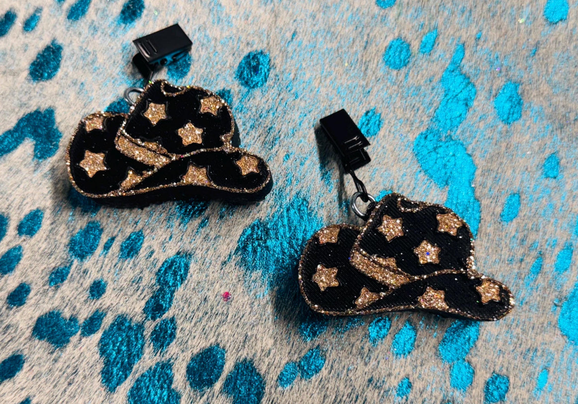 Cowboy Hat with stars Vent Clips-2 clips