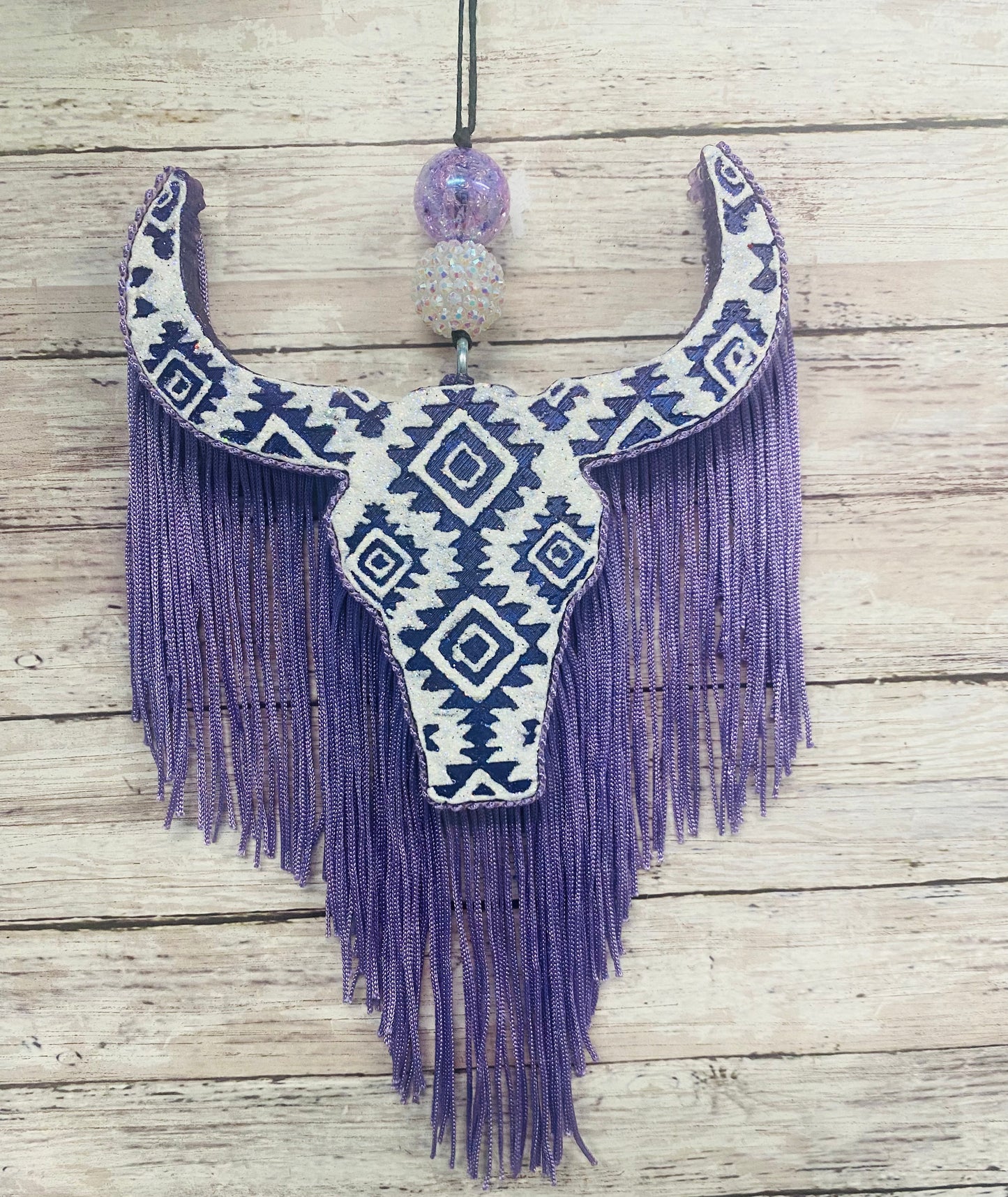 Aztec Bull Skull with Aztec Design (medium size)