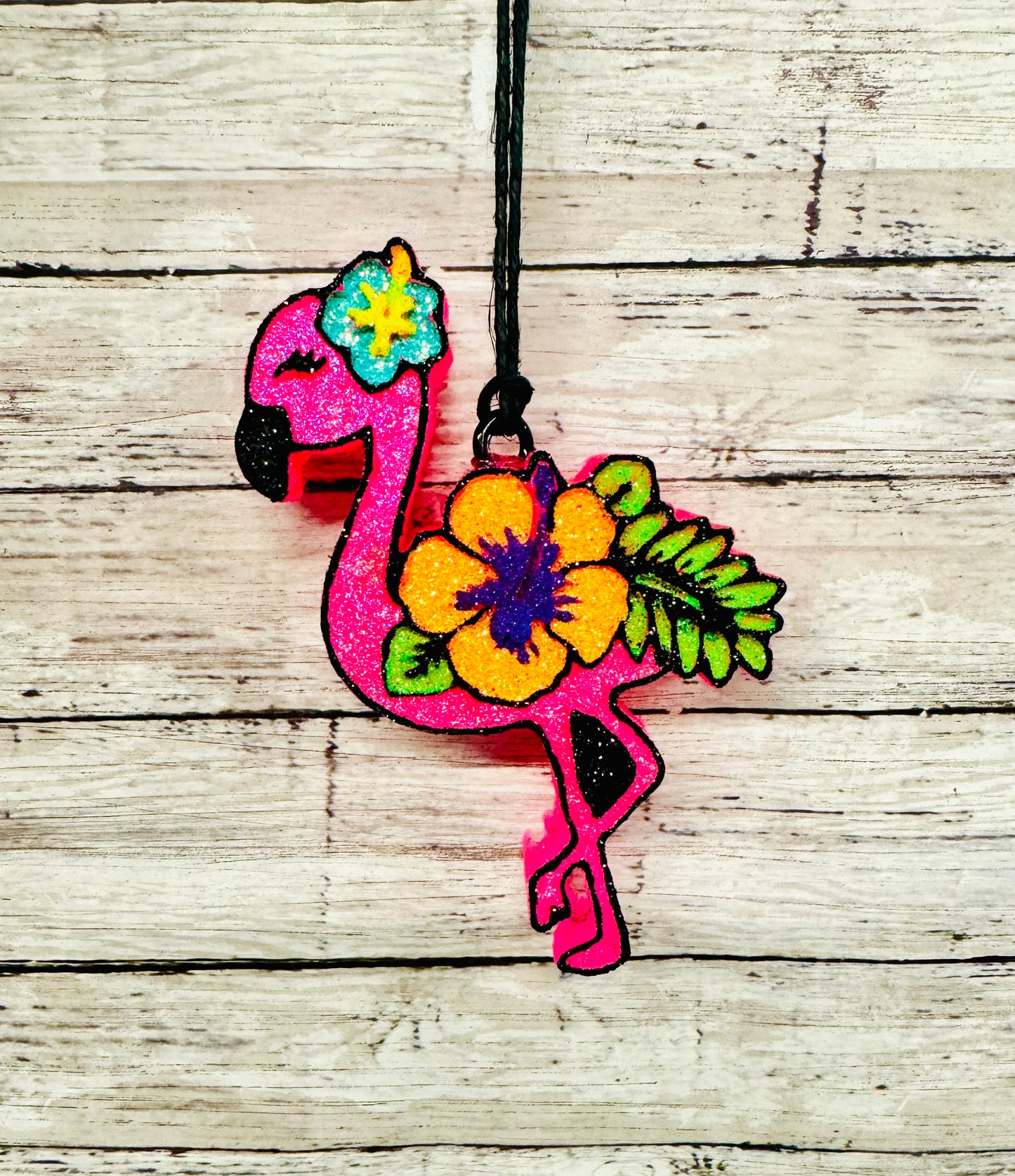 Flamingo with Hibiscus