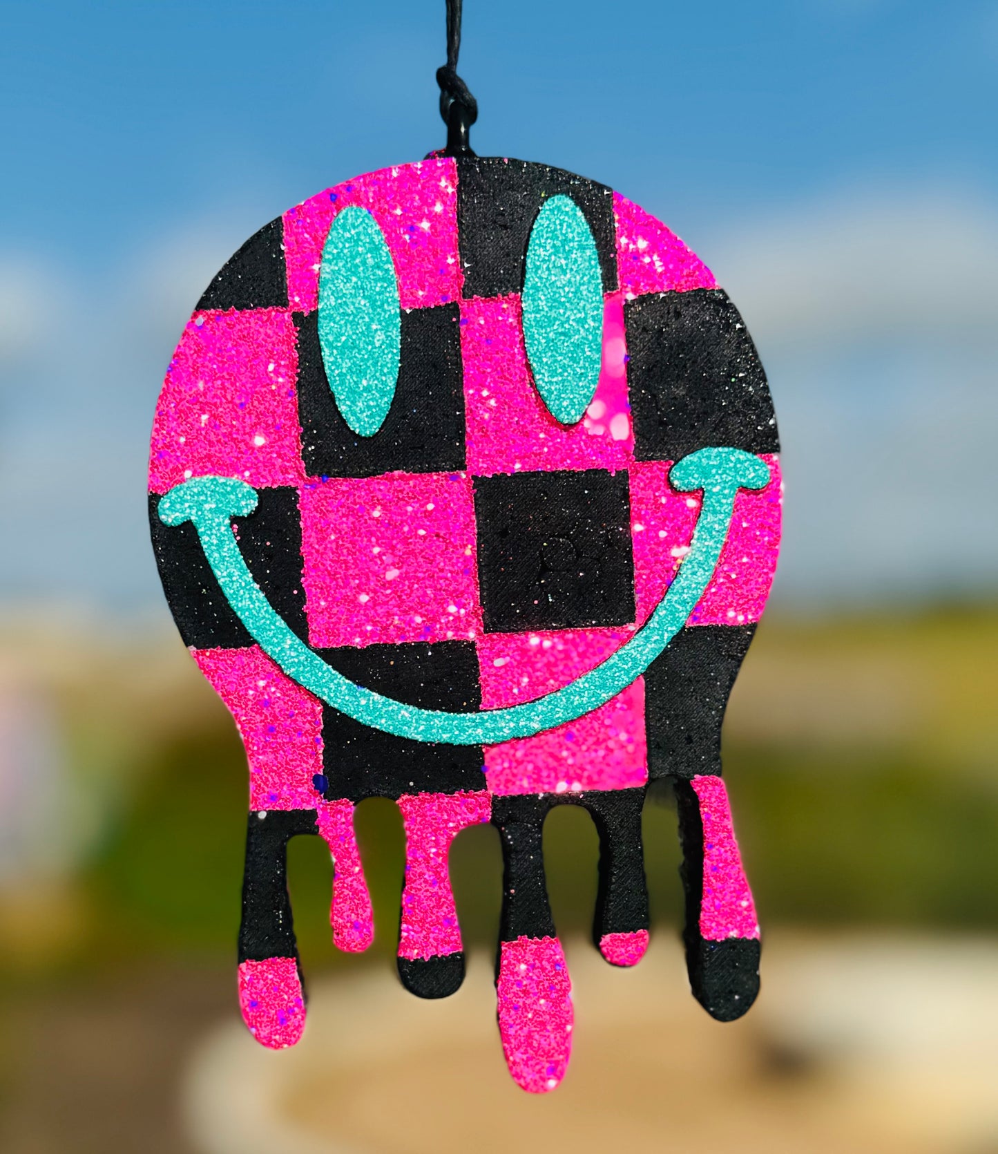 Checkered Drip Smiling Face