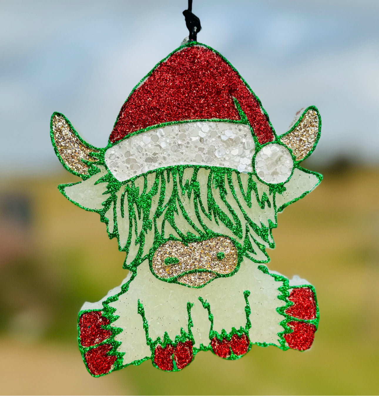 Highland with Santa Hat