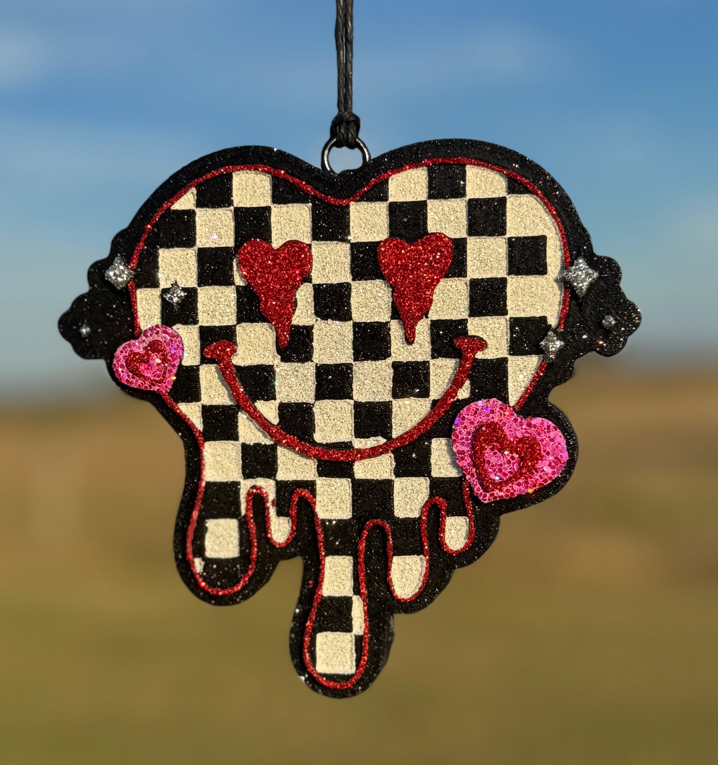 Checkered Drip Heart
