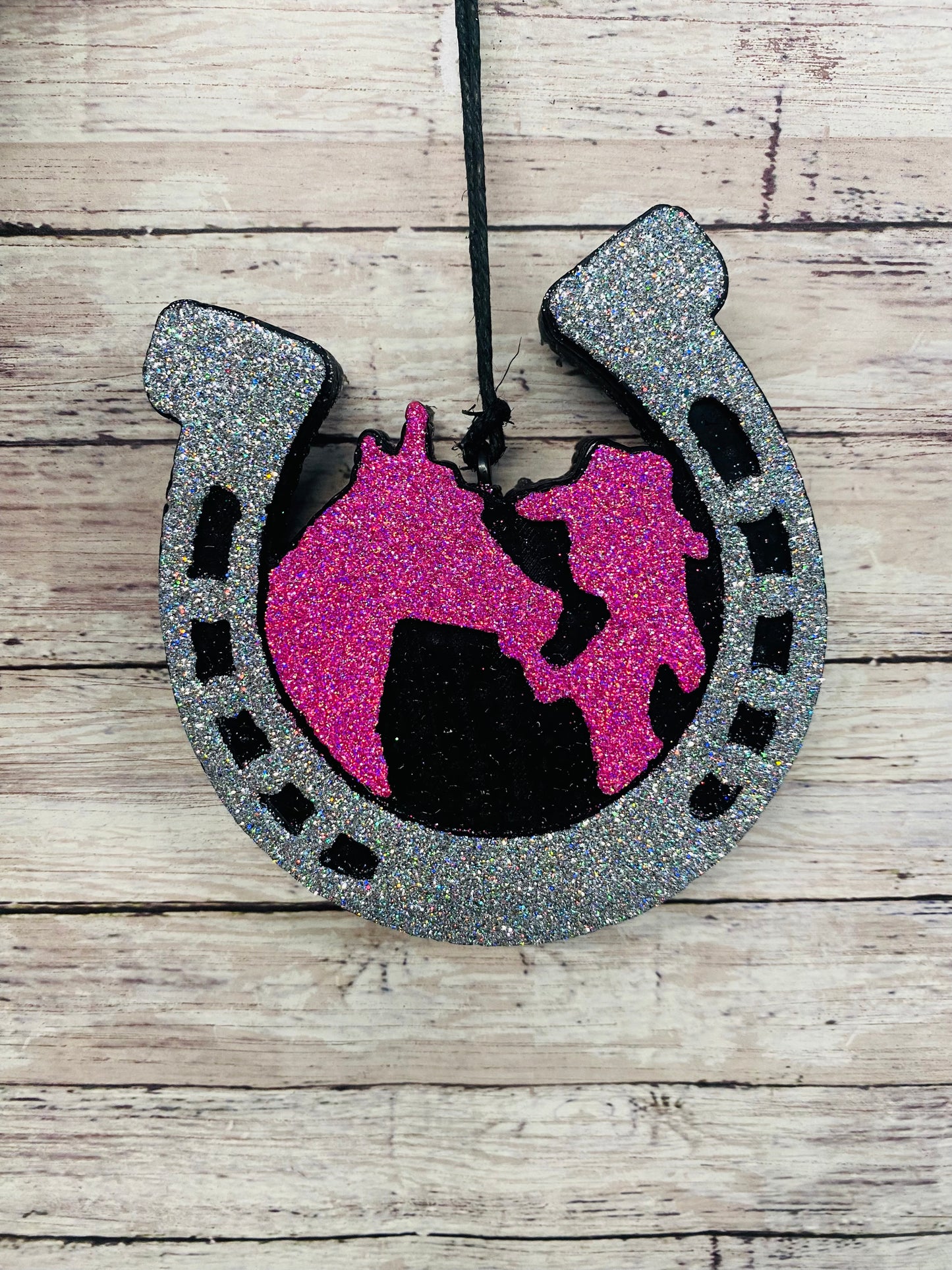 Horseshoe with Cowgirl