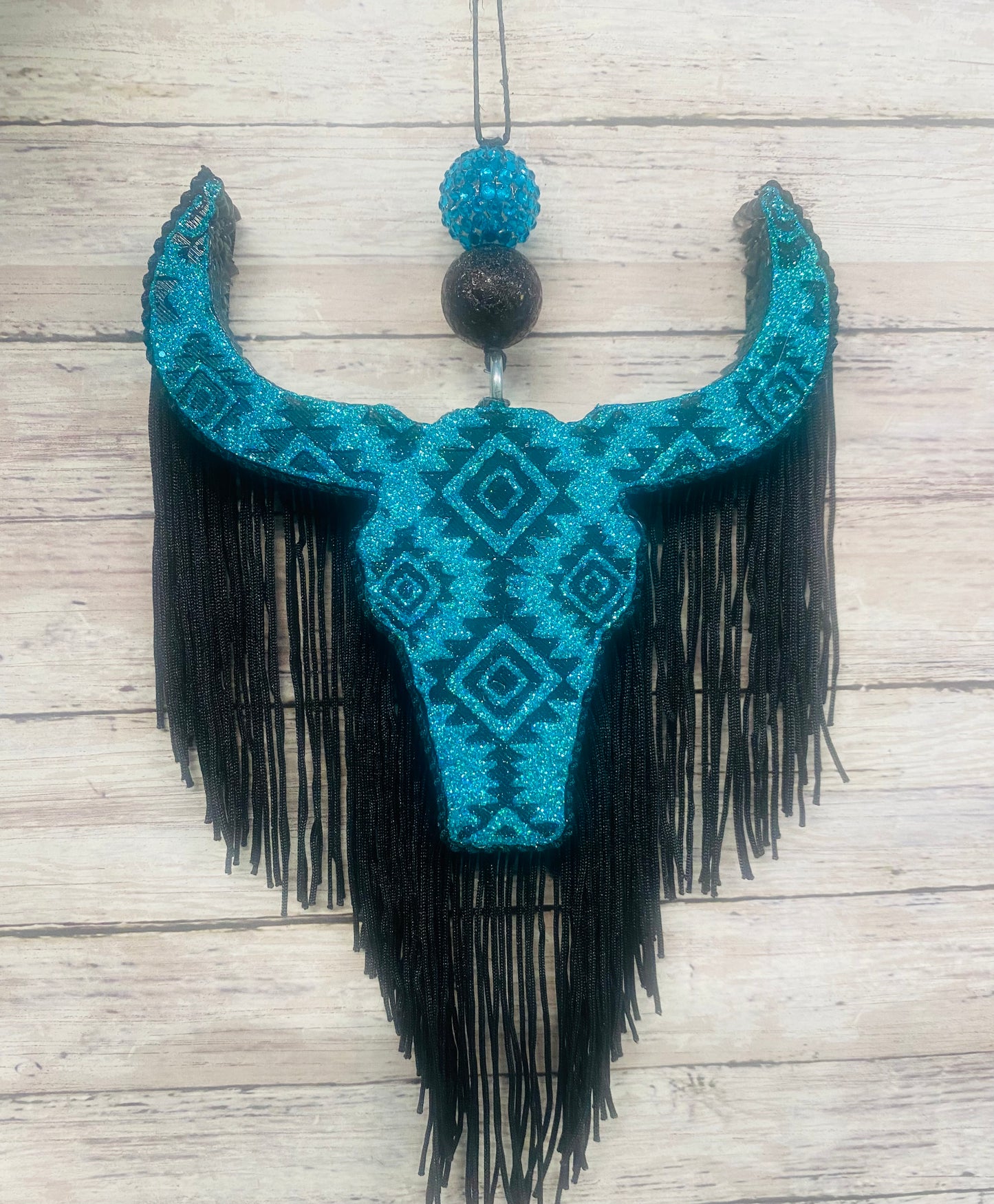 Aztec Bull Skull with Aztec Design (medium size)
