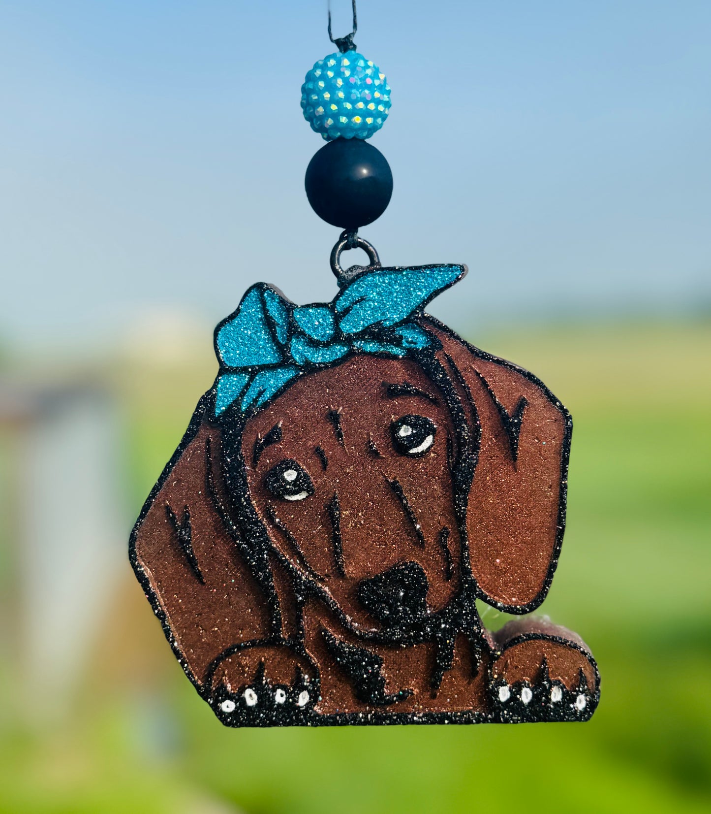 Dachshund with bow- Weinee dog