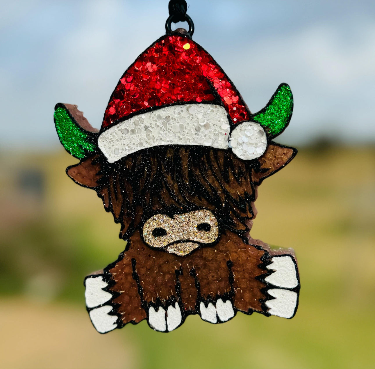 Highland with Santa Hat