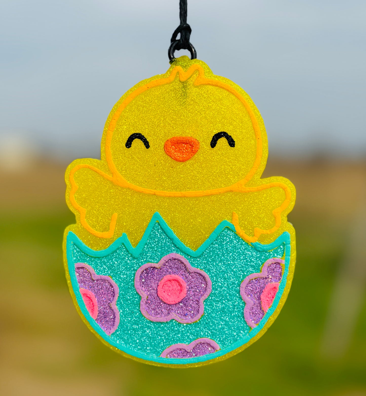 Chick in Floral Easter Egg