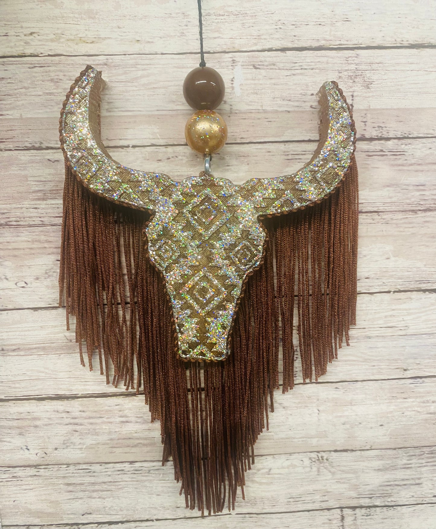 Aztec Bull Skull with Aztec Design (medium size)