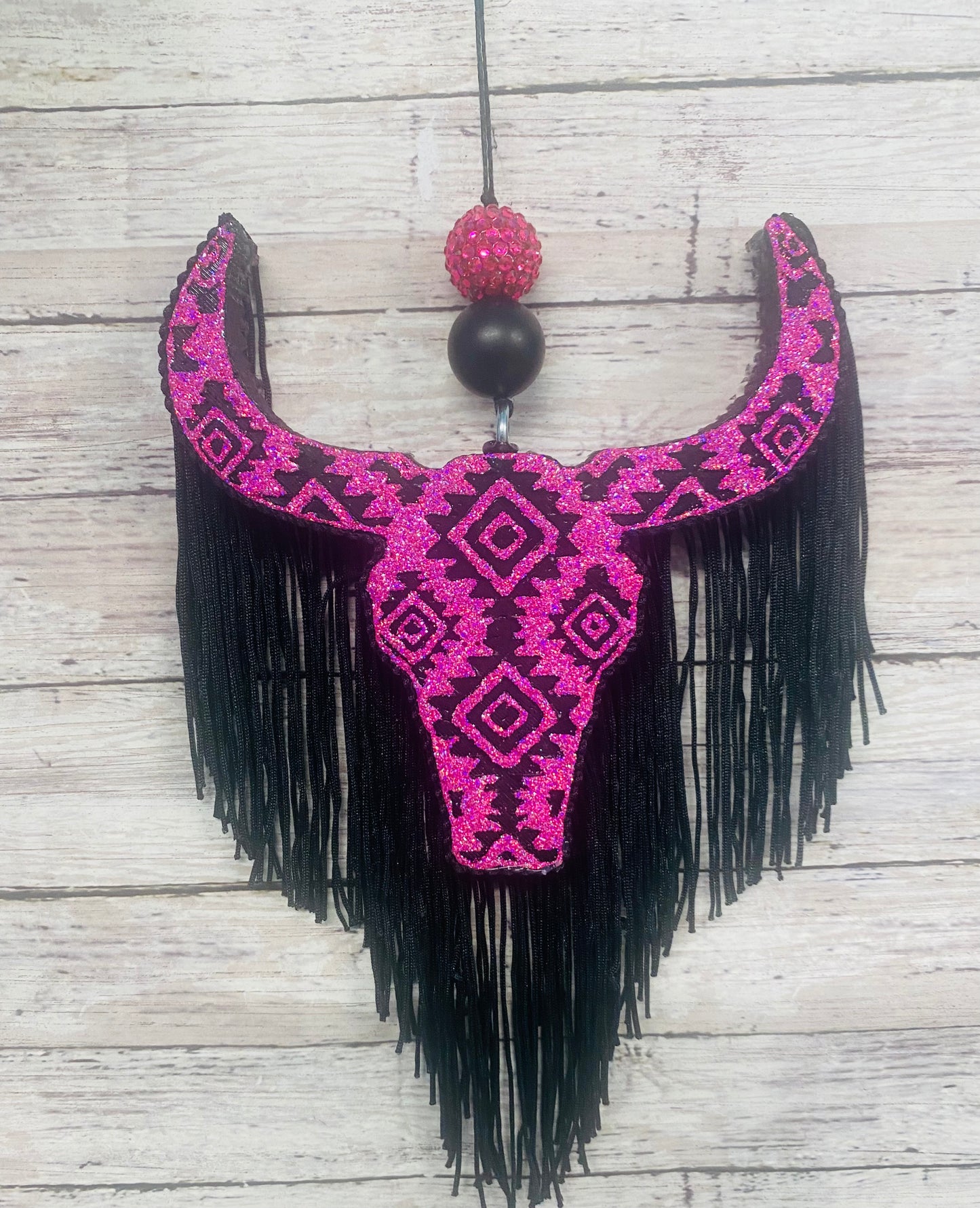 Aztec Bull Skull with Aztec Design (medium size)