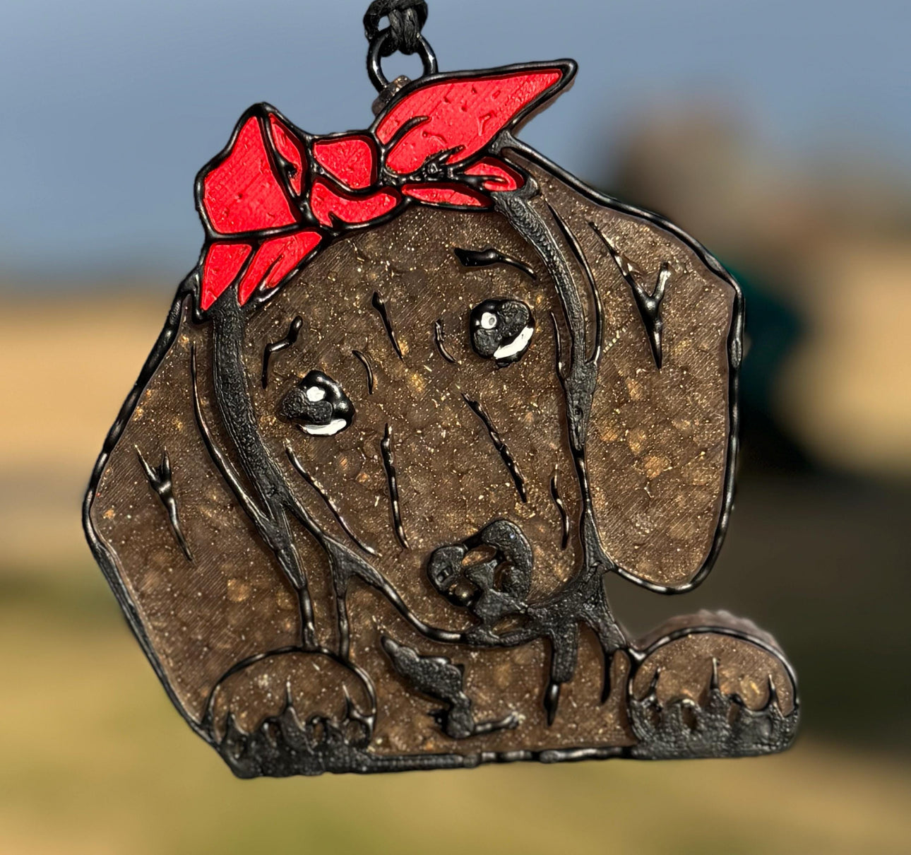 Dachshund with bow- Weinee dog