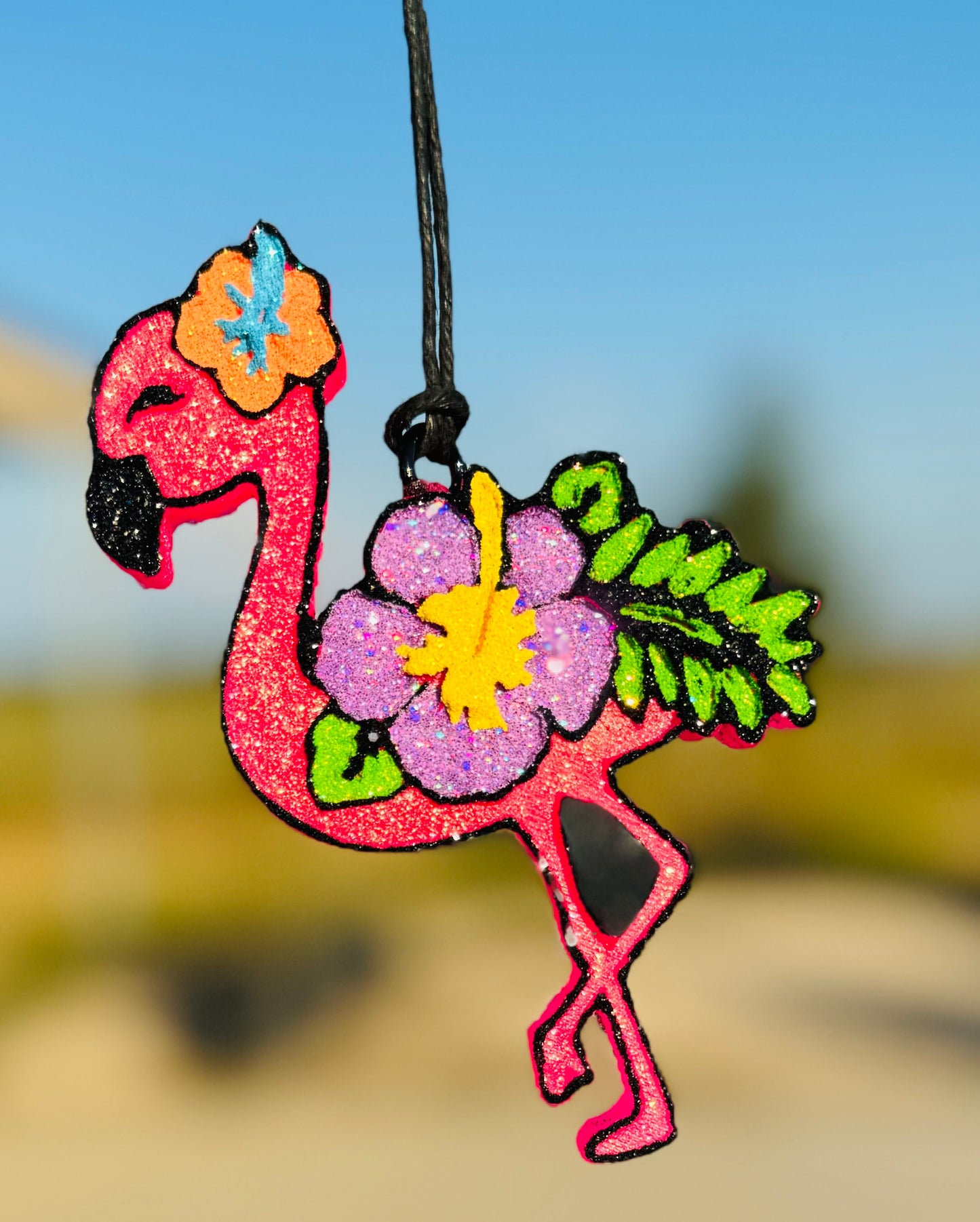 Flamingo with Hibiscus