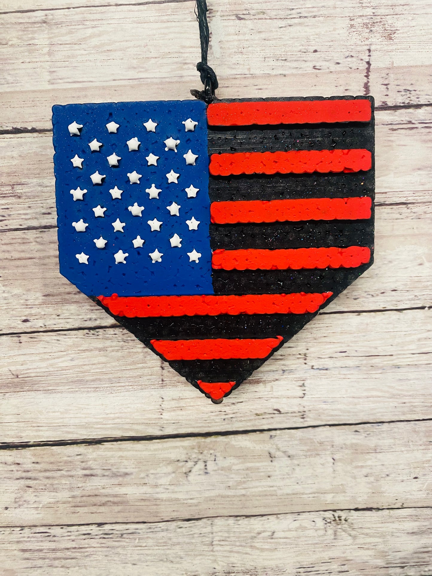 Baseball Plate with USA Flag