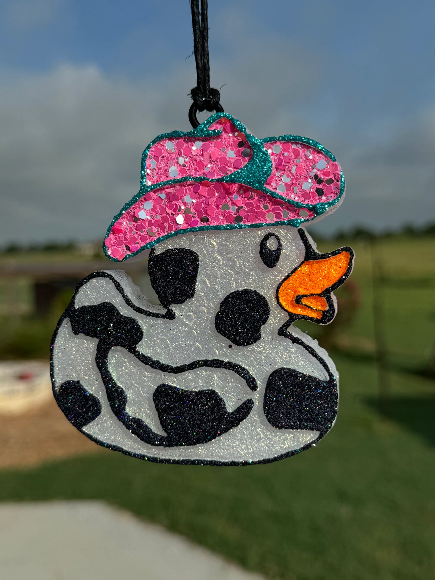 Cow Print Rubber Duck with Cowboy hat