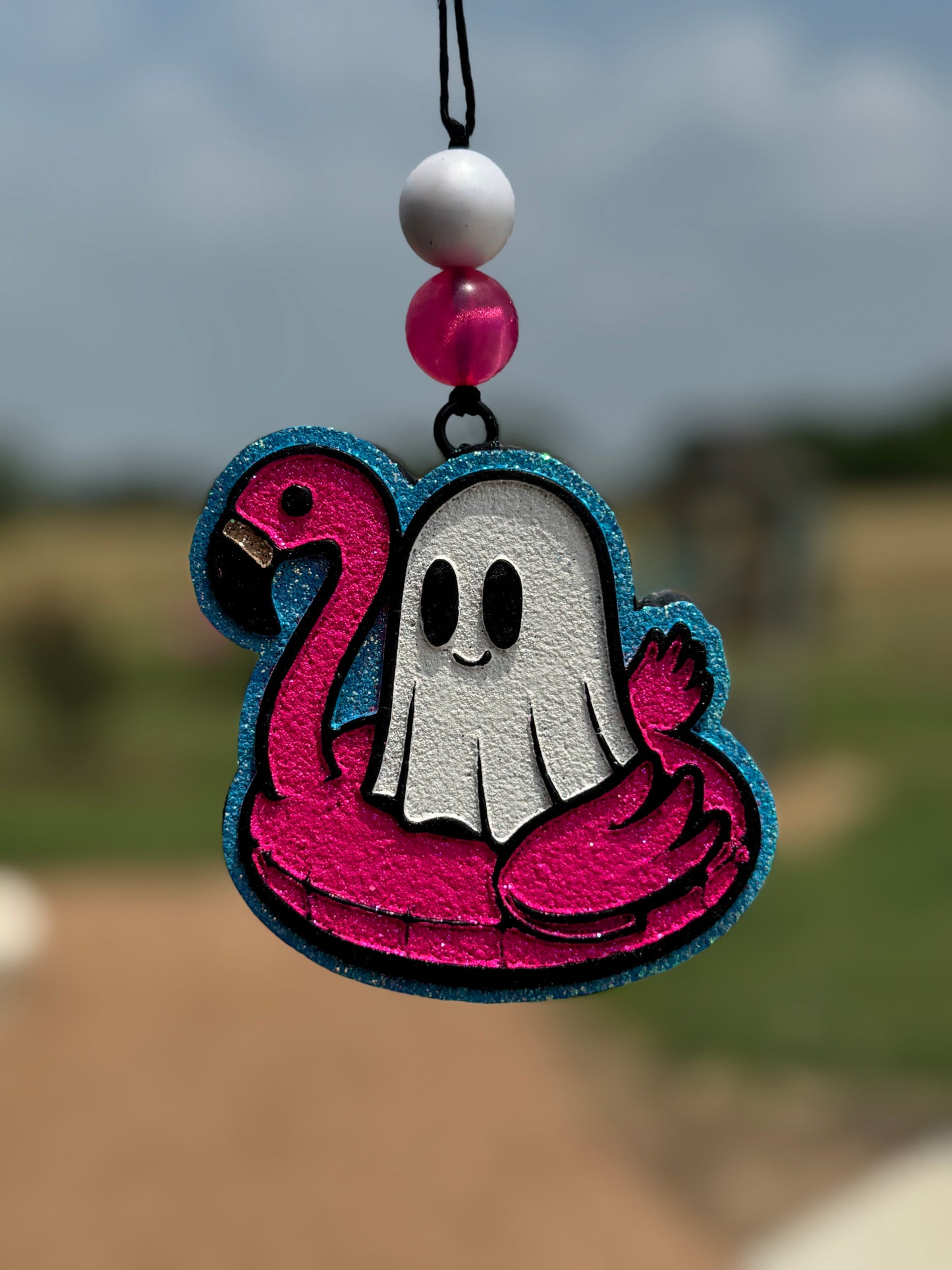 Ghost in Flamingo Floatie