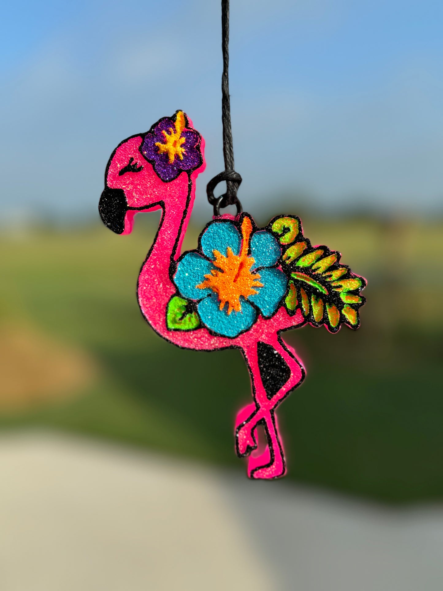 Flamingo with Hibiscus