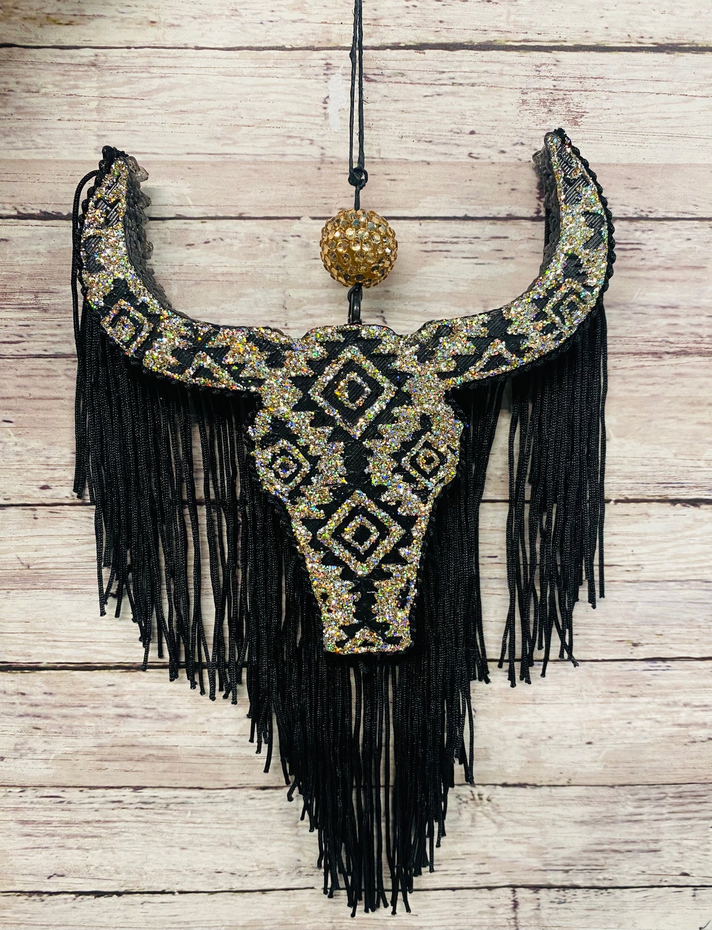Aztec Bull Skull with Aztec Design (medium size)