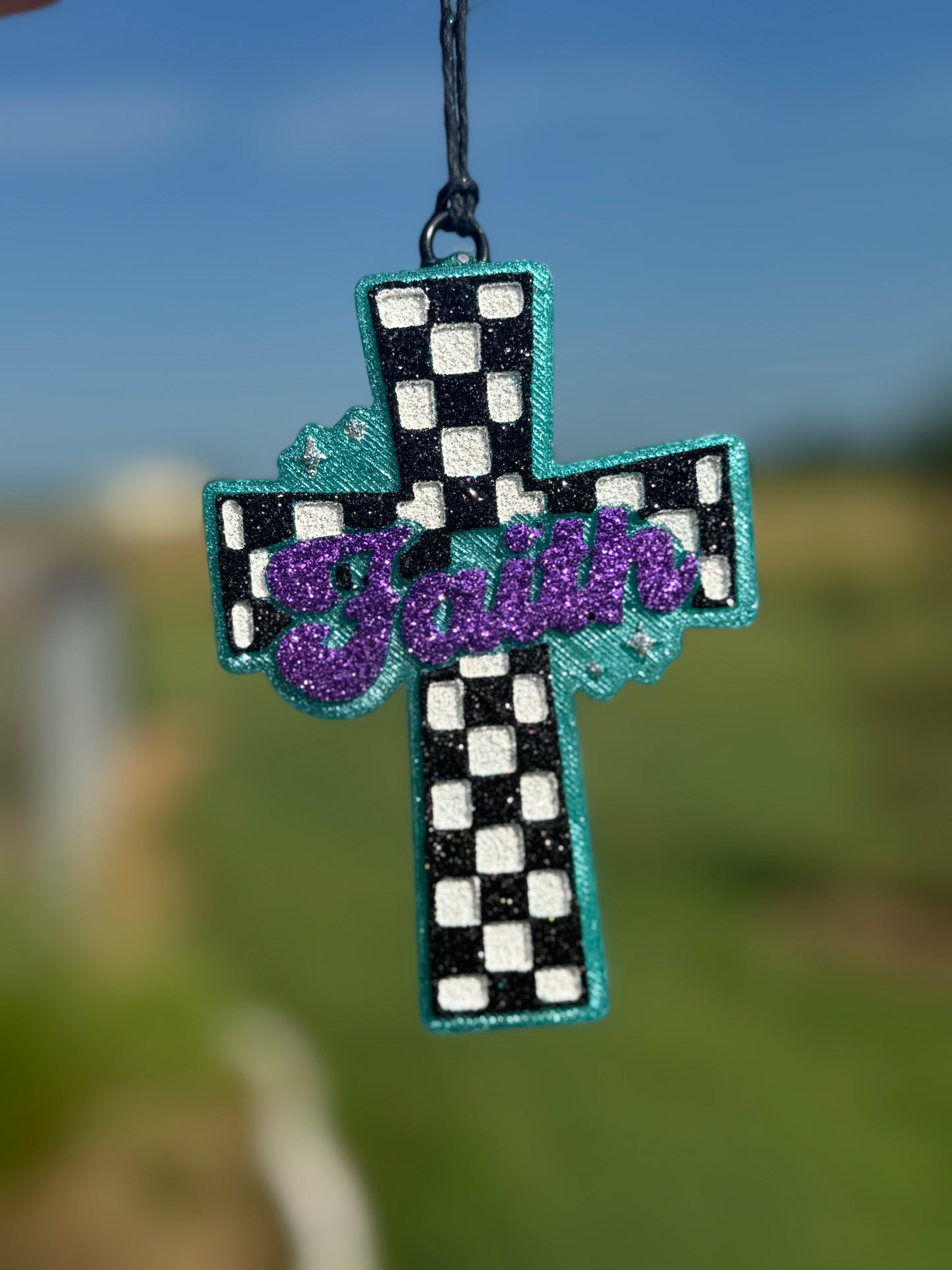 Checkered Faith Cross