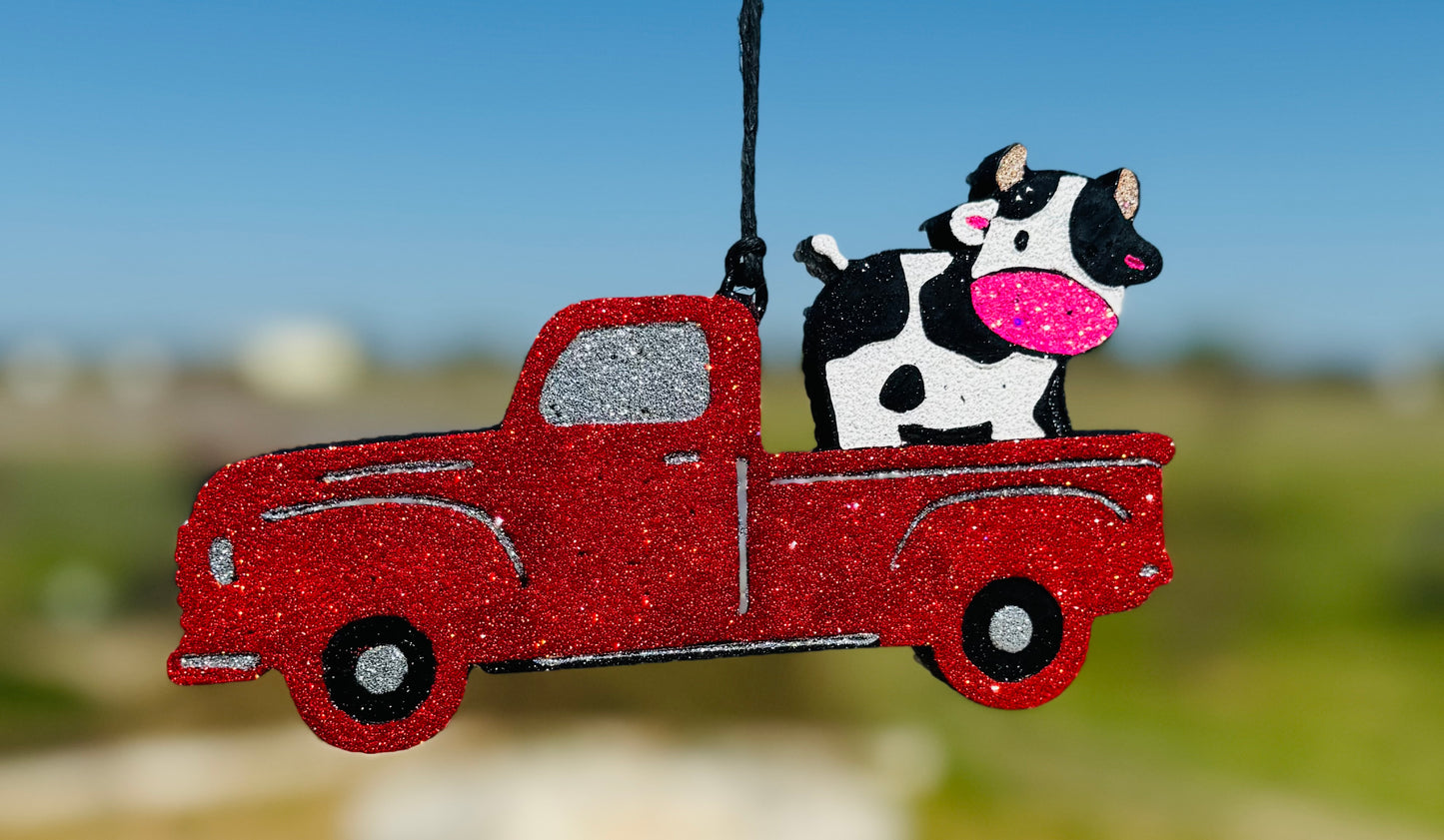Truck with cow