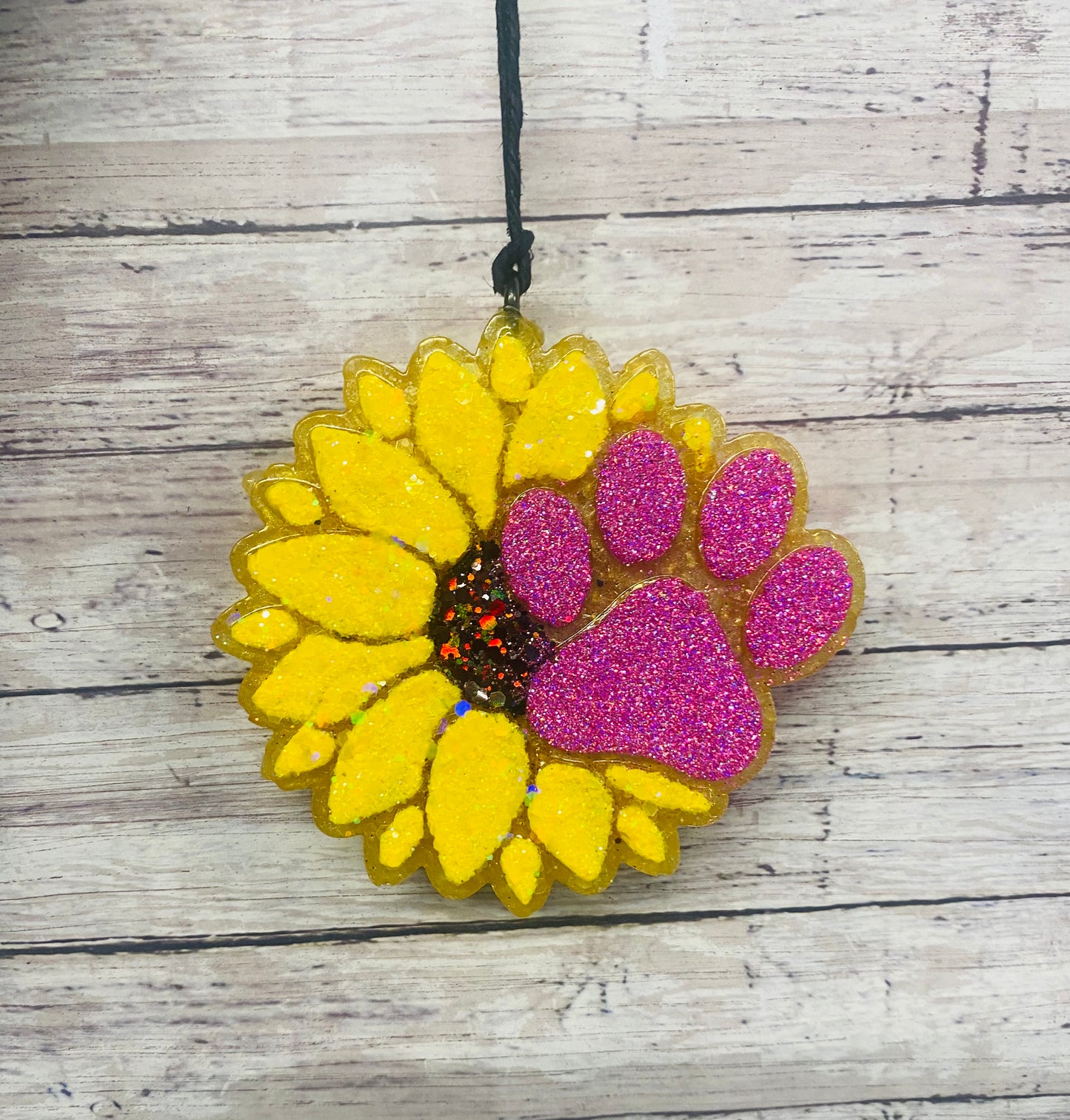 Sunflower with Dog Paw
