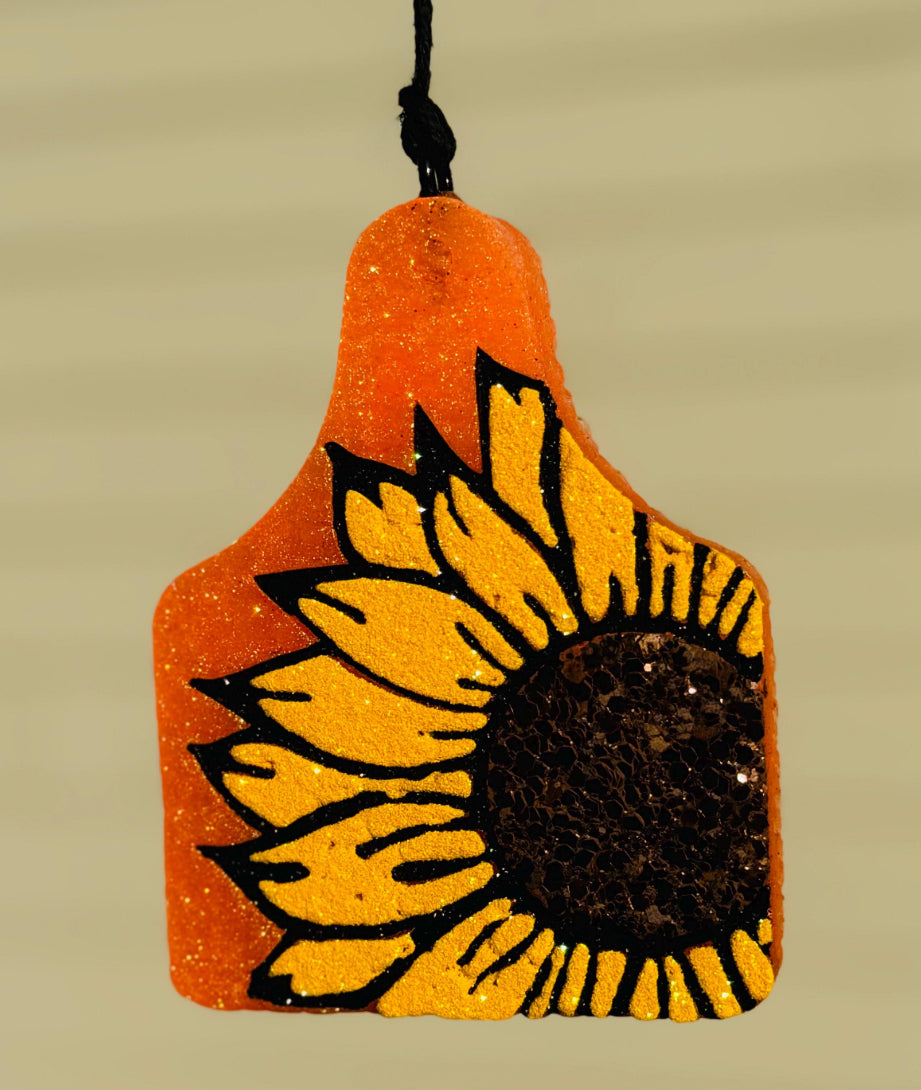 Cow Ear Tag- Sunflower
