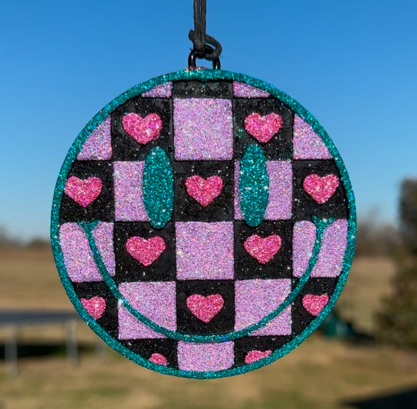 Checkered Heart Smiling Face