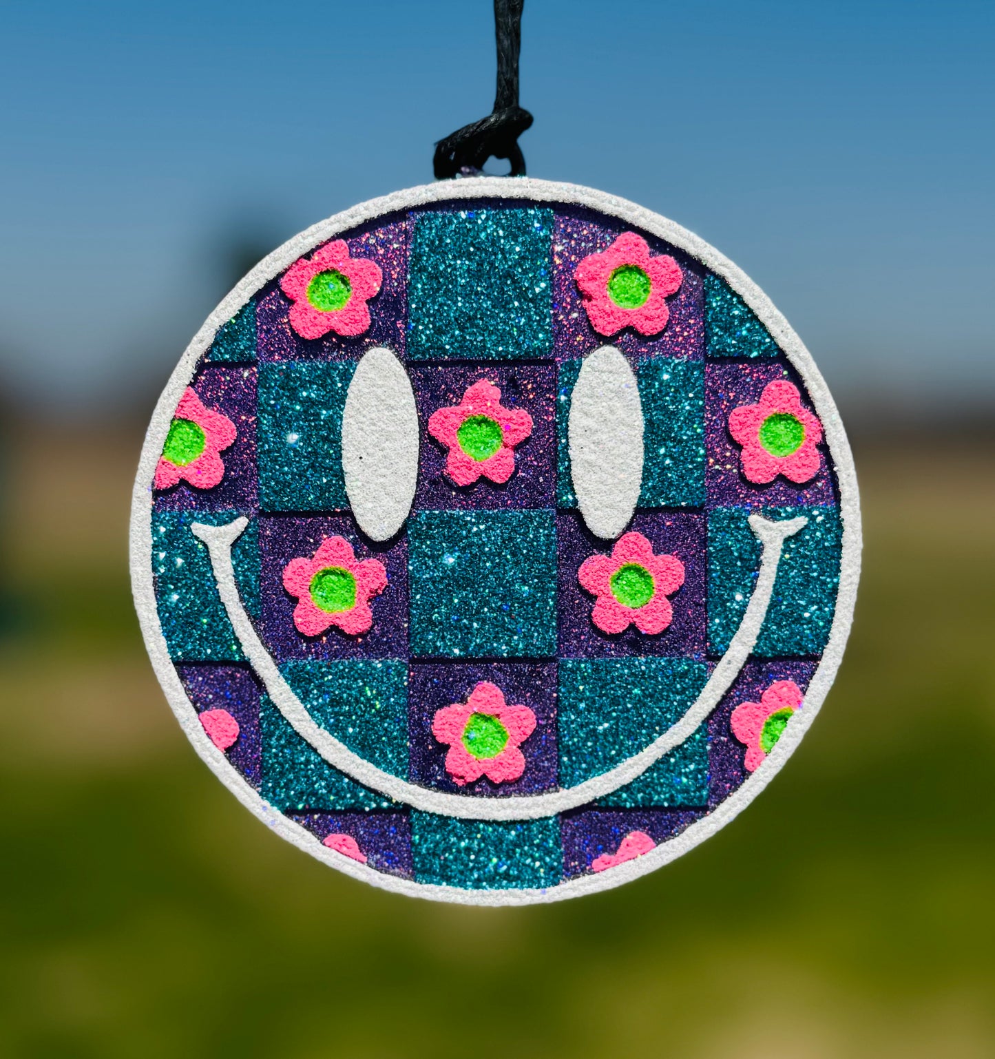 Flower Checkered Smiling Face
