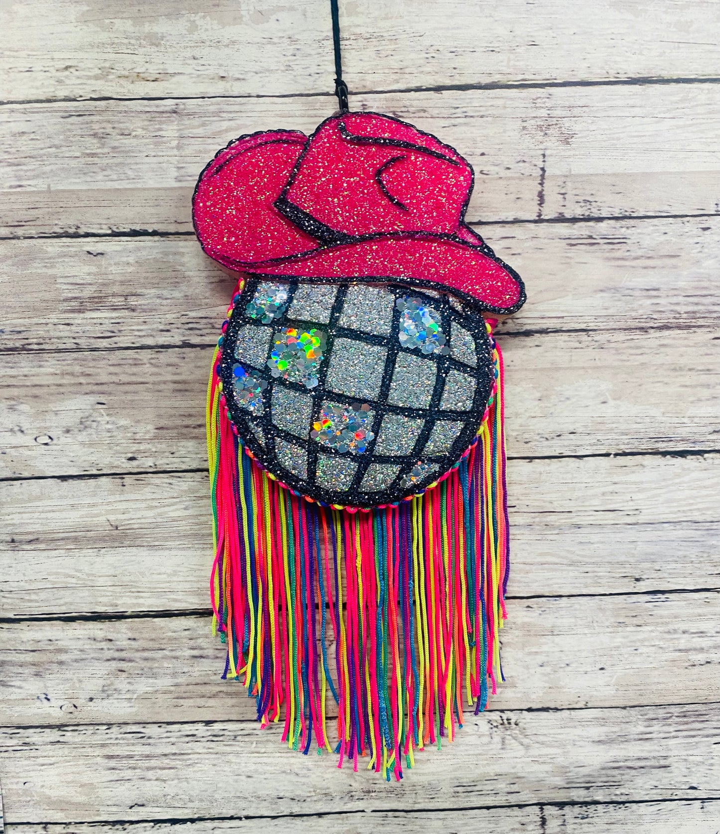 Disco Ball with Cowgirl Hat