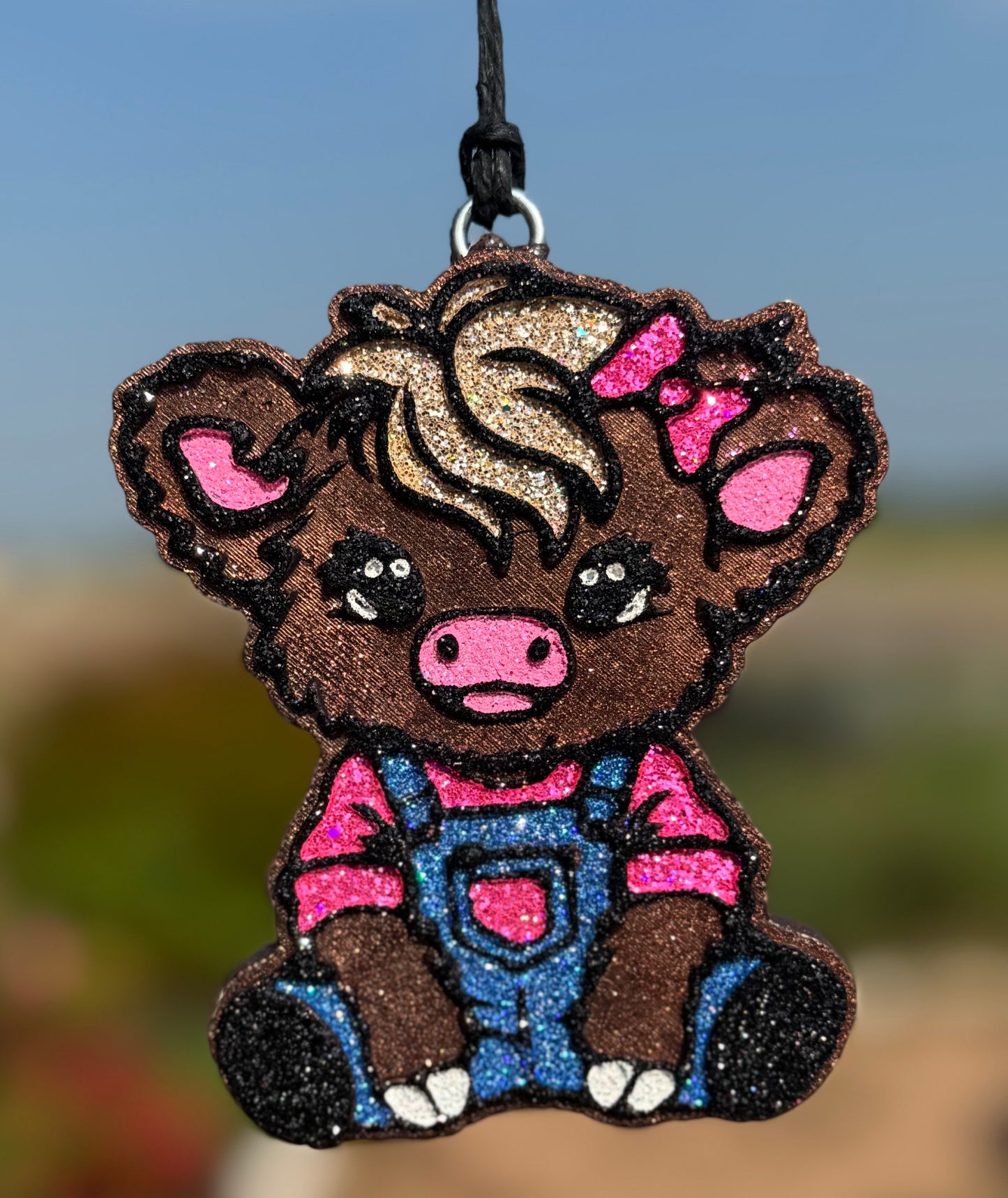 Highland Cow in Overalls