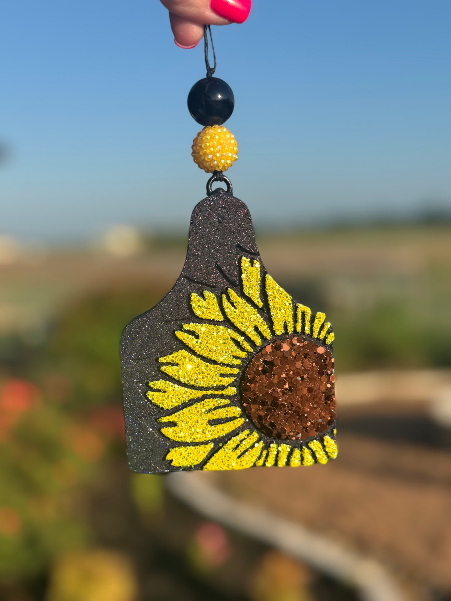 Cow Ear Tag- Sunflower