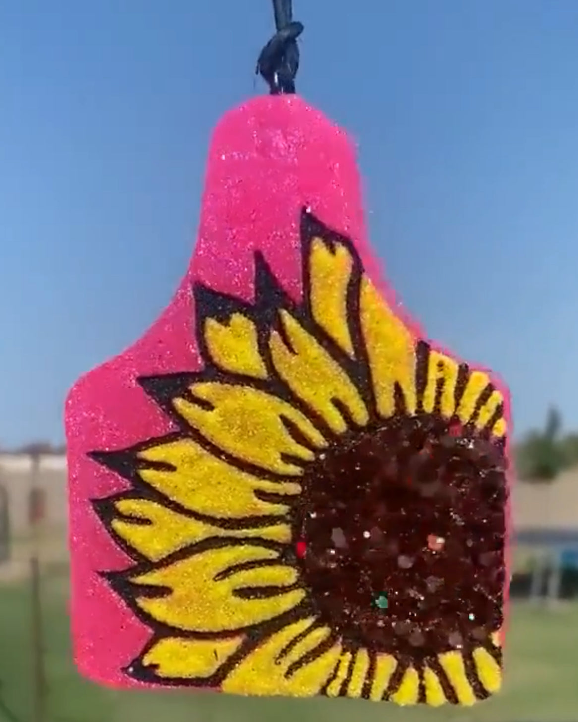 Cow Ear Tag- Sunflower