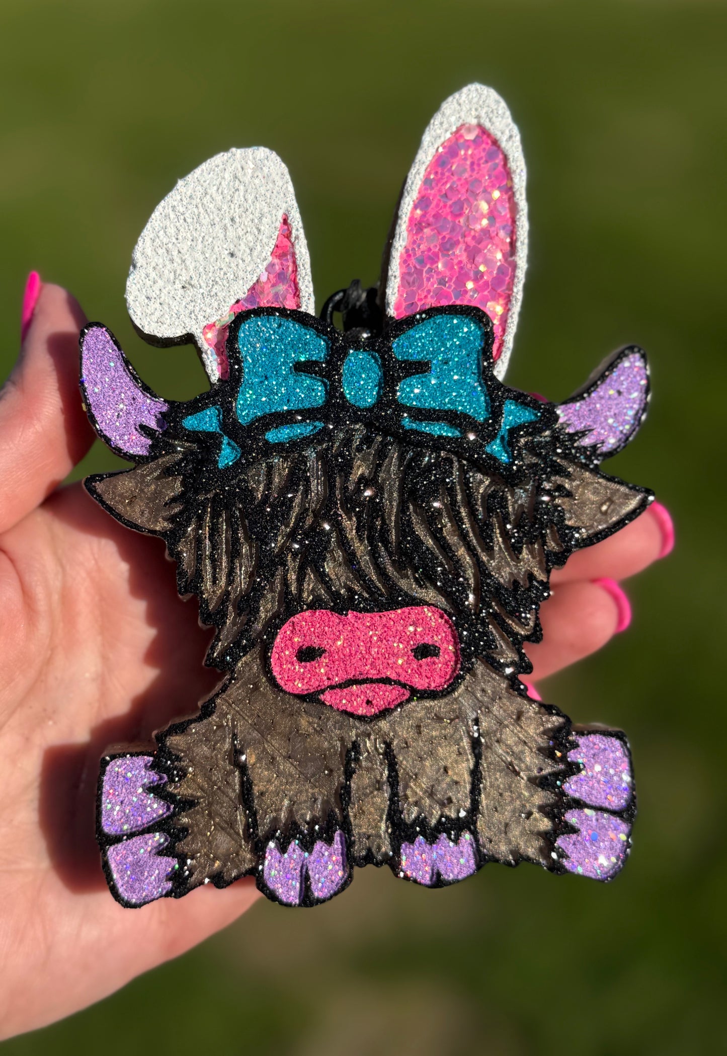 Easter Bunny Highland Cow