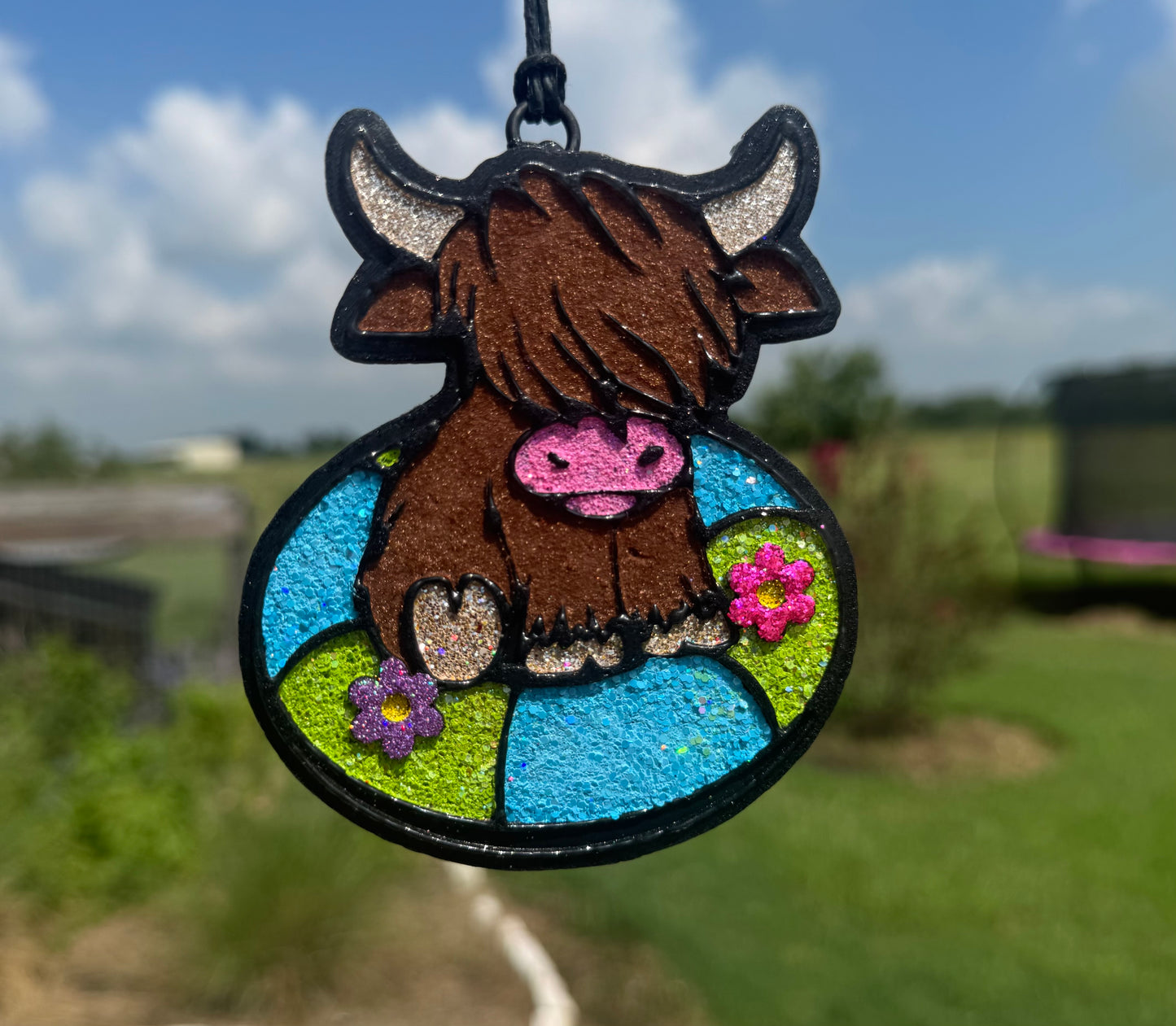Summer Highland Cow in Floatie