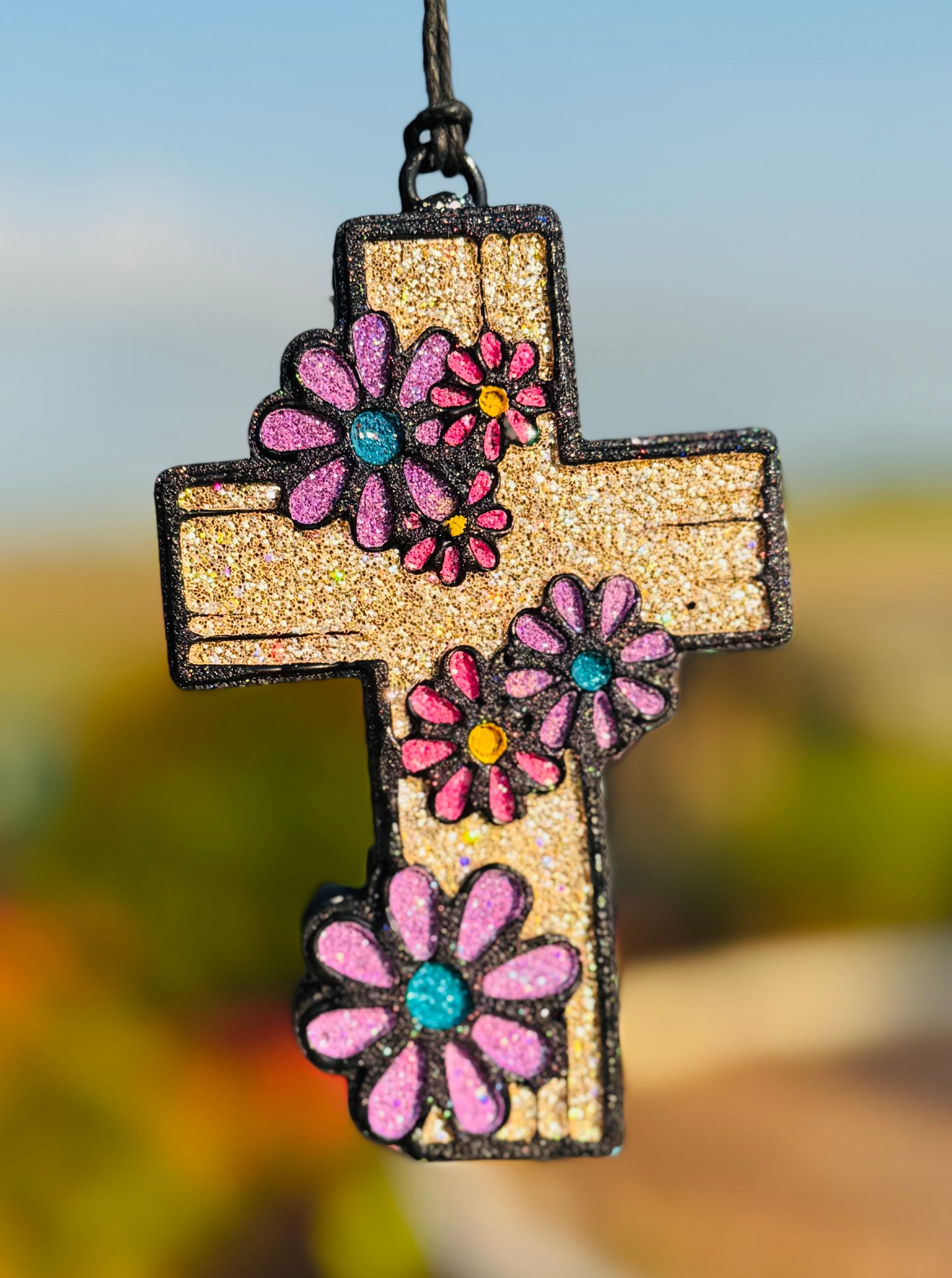 Cross with flowers