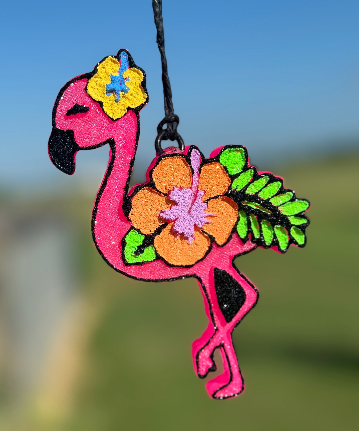 Flamingo with Hibiscus