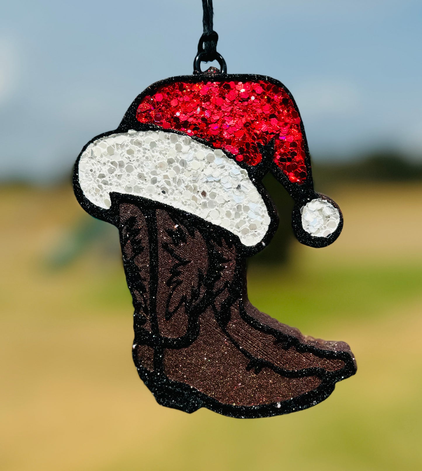 Boots with Santa Hat