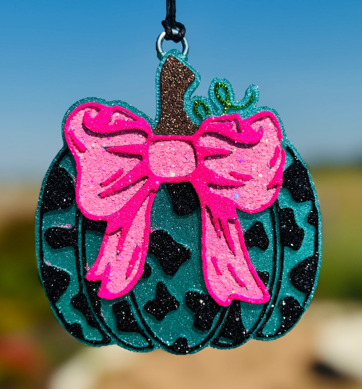 Cow Print Pumpkin with Bow