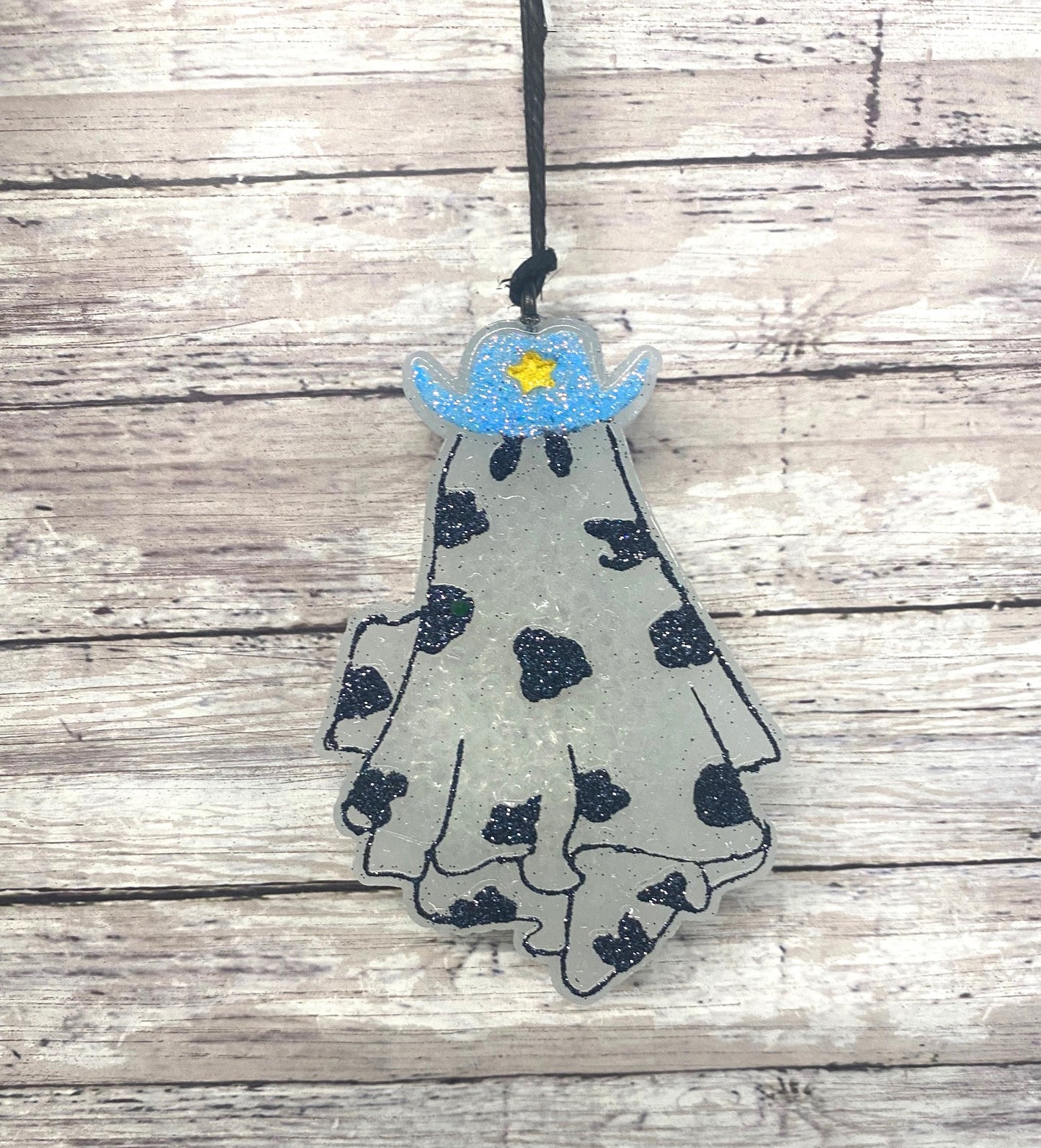 Ghost with Cow print and Cowboy Hat