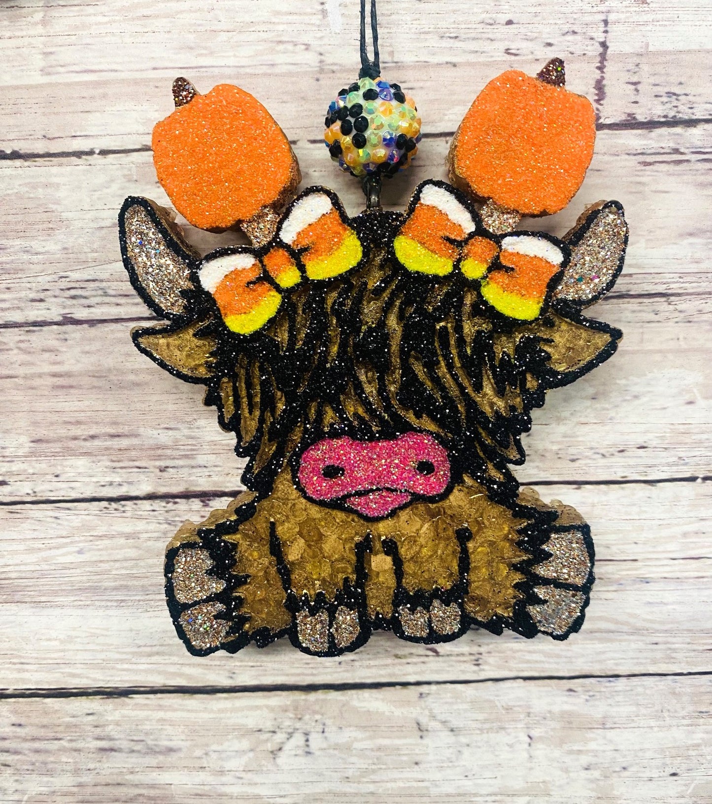 Highland Cow with Pumpkin