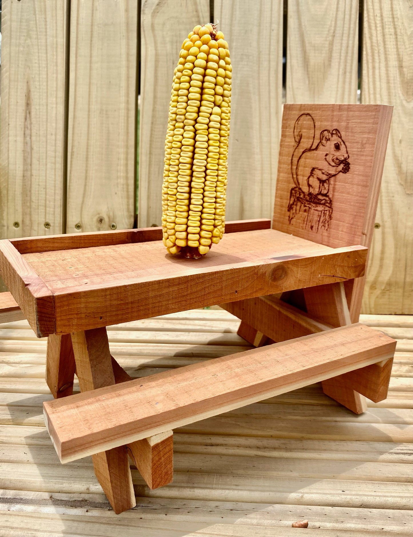 Handmade Sealed Cedar Squirrel Table/Squirrel Feeder/Squirrel Picnic Table/Table for Squirrels/Dad Gift/Father's Day Gift/