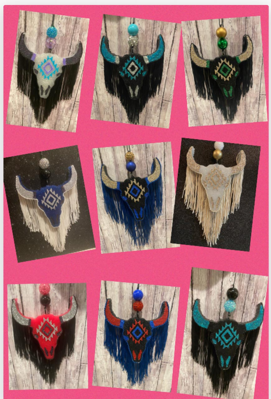 Aztec Bull Skull Design Original (Medium sized)