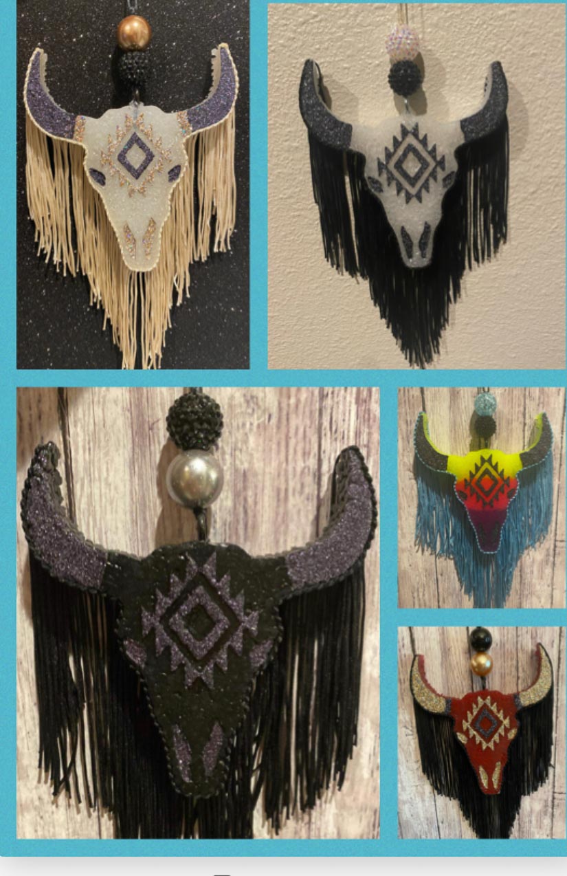 Aztec Bull Skull Design Original (Medium sized)